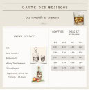 Menu La Table de Bezout - Les digestifs et liqueurs