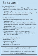 Menu Le 1818 - A la carte