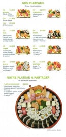 Menu Shiawase - Les plateaux 