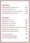 Menu Stella Di Mare - Les boissons, viandes