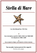 Menu Stella Di Mare - Carte et menu Stella Di Mare
Paris 14