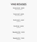 Menu Sushi Kyomy - Les vins rouges