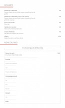 Carte et menu de Cevicheria Bon Bon à Paris 15 — menu du midi