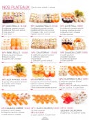 Menu Hyper Sushi - Plateaux