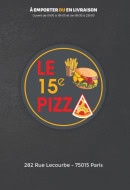 Menu Le 15e  Pizza - Carte et menu  Le 15e Pizza Paris