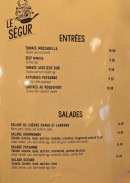 Menu Le Ségur - Les entrées et salades