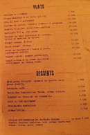 Menu Les Artisans - Plats et desserts 