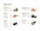 Menu Panasia - Les sushis, les sashimis ...