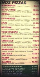 Carte et menu de Pizzeria Trattoria Napoletana da Enzo à Paris 15 — Les pizzas