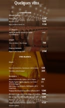 Menu Restaurant l'Antre Amis - Les vins
