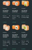 Menu Sushi soba - Les salmons et green rolls