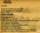 Menu Cathay Palace - Les soupes et hors d’œuvres thaïlandais 