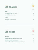 Menu Chez Cézanne - Les vins blancs et rosés