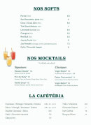 Menu Chez Cézanne - Les softs, mocktails et cafés