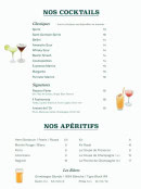 Menu Chez Cézanne - Les cocktails et apéritifs