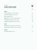 Menu Chez Cézanne - Les vins rouges suite