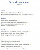 Menu Daroco 16 - Les apperitim, antipasti, ...