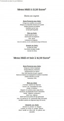 Menu Pavillon de Jade - Les menus