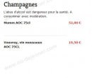 Menu Saveurs de Tokyo - Les champagnes 