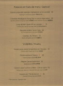 Menu Tse Yang - Les fruits de mer, volailles  et poissons
