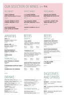 Menu Bistro Romain - Les apéritifs, bières et drinks,...