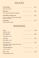 Menu Crush Smash Burger - Les sauces et boissons