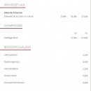 Menu Le Guersant - Les vins rosés, champagnes et boissons chaudes
