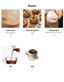 Menu Le Privilège - Les desserts