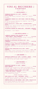 Menu Mamma Primi - Les vins