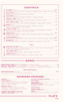 Menu Mamma Primi - Les cocktails, bières et boissons fraîches
