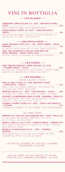 Menu Mamma Primi - Les vins suite