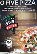 Menu O'Five Pizza - Carte et menu O'Five Pizza Paris 17