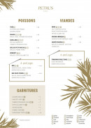Menu Petrus - Les poissons, viandes et garnitures