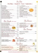 Menu Pizza Di Roma - Les plats, viandes, poissons, fromages...