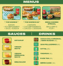 Menu A Burgers - Les menus, sauces et boissons