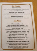 Carte et menu de Au Relais à Paris 18 — Les salades, les plats
