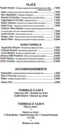 Menu Azaytoona - Plats, hors formules, accompagnements;.....