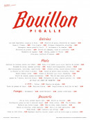 Menu Bouillon Pigalle - Les plats à la carte