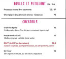 Menu Bulot Bulot - Les builles &amp; petillant etcocktails