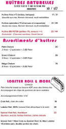 Menu Bulot Bulot - Les huitre naturelles , assortiments d huitres et lobster roll &amp; mor