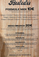 Menu Bululu Arepera - Les formules et menus