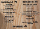 Menu Bululu Arepera - Les desserts, boissons et cocktails