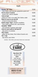 Menu Café Albert - Les plats et menus bistrot