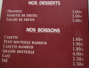 Menu Grillades Au Feu de Bois - Les desserts et boissons