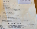 Menu La Halte Du Sacré Coeur - les plats et desserts