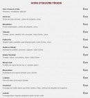 Menu Le Grand Phénicien - Les hors d' oeuvres froids