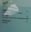 Menu Le Mistral Gagnant - Les pates