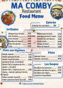 Menu Ma Comby - Les entrées, plats et soupes,...