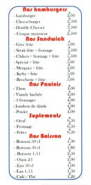 Menu Mac Beni - Les hamburgers, sandwiches,...