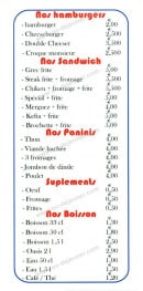 Menu Mac Beni - Les salades